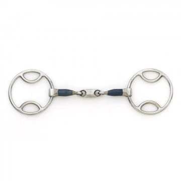 Blue Steel Loop Ring Jointed Oval Mouth Gag 3 Blue Steel Loop Ring Jointed Oval Mouth Gag