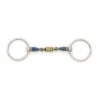 Blue Steel Double Jointed Mouth Loose Ring With Brass Rollers -For the Horse Store cnt56